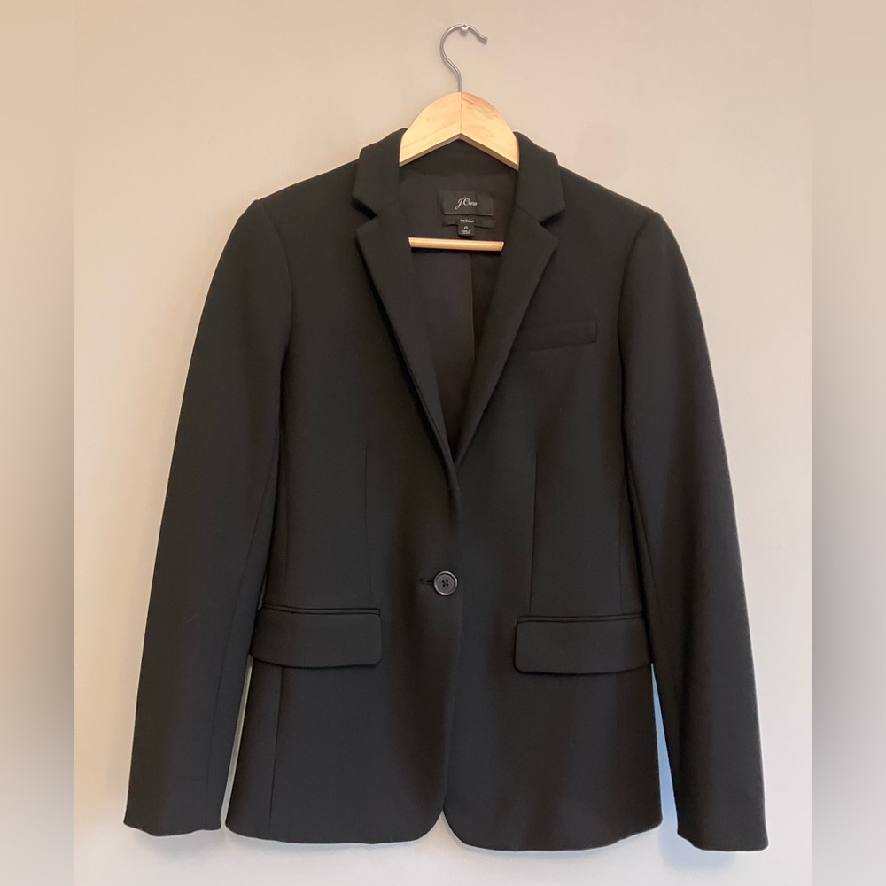 J CREW REGENT Black Four Season Blazer Size 0 - Picture 2 of 12